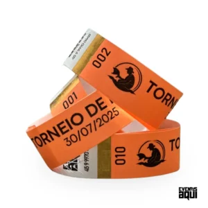 Kit 100 Pulseiras Evento Pro Laranja